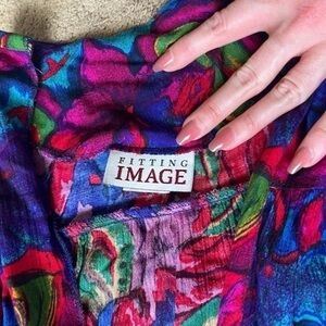 5/$75 Vintage Maximalist Colorful Bright abstract floral paisley shirt jacket